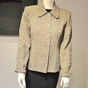 Vintage 90's Tan & Black Grid Pattern Jacket